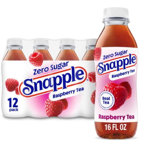 Snapple Zero Sugar Raspberry Tea, 16 fl oz, 12 count