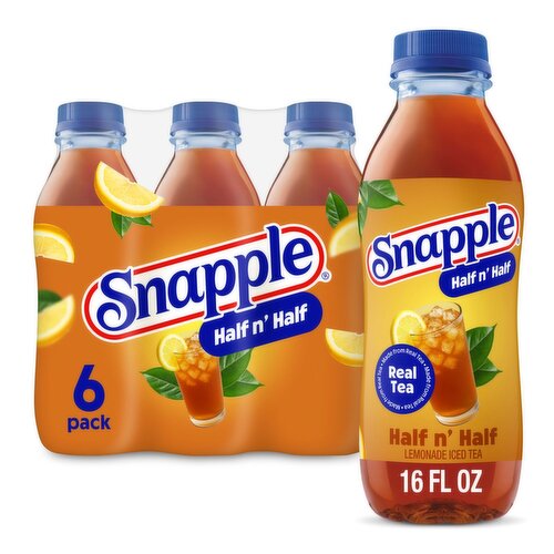 Snapple Half n' Half Lemonade Iced Tea, 16 fl oz, 6 count