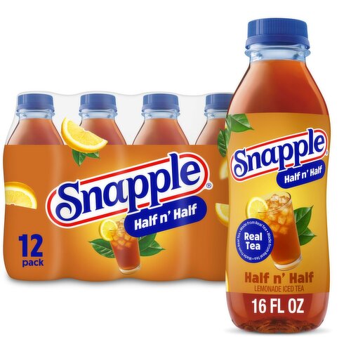 Snapple Half n' Half Lemonade Iced Tea, 16 fl oz, 12 count