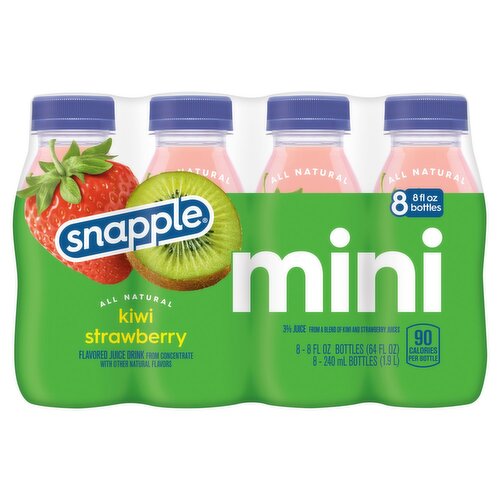 Snapple Mini Kiwi Strawberry Flavored Juice Drink, 8 fl oz, 8 count