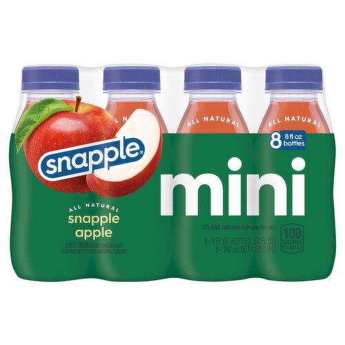 Snapple Mini Apple Juice Drink, 8 fl oz, 8 count