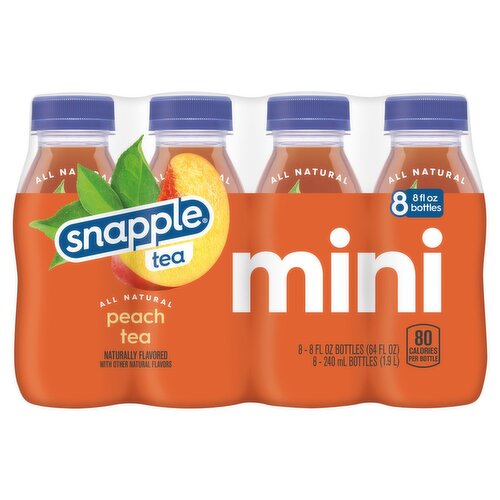 Snapple Mini Peach Tea, 8 fl oz, 8 count