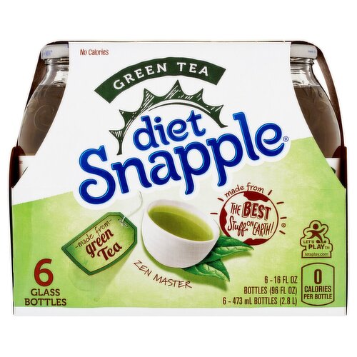 Diet Snapple Green Tea, 16 fl oz, 6 count