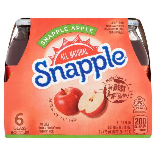 Snapple Apple Juice Drink, 16 fl oz, 6 count