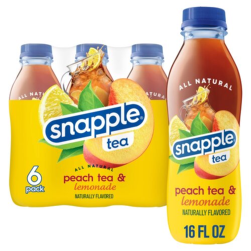 Snapple Lemonade & Peach Tea, 16 fl oz, 6 count