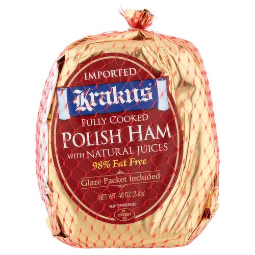 Krakus Fully Cooked Polish Ham with Natural Juices, 48 oz