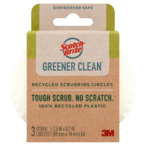 Scotch-Brite Greener Clean Recycled Scrubbing Circles, 3 count