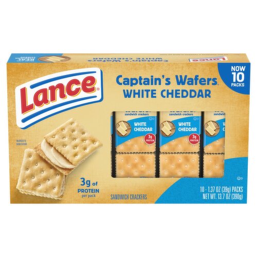 Lance Captain's Wafers White Cheddar Sandwich Crackers, 1.37 oz, 10 count