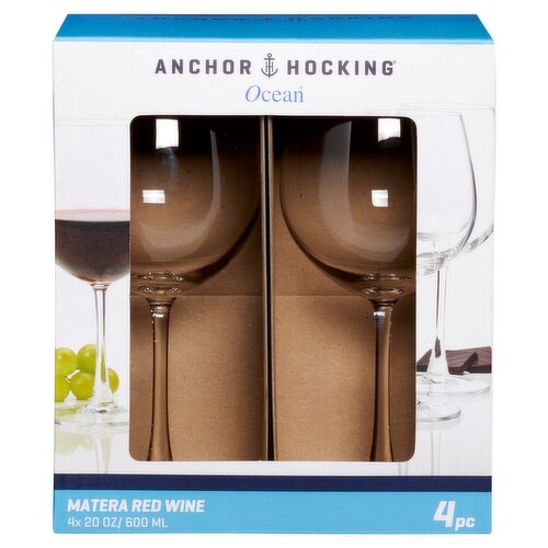 Anchor Hocking Ocean 20 oz Matera Red Wine Glasses, 4 count - ShopRite