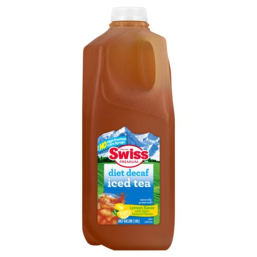 Swiss Premium Diet Decaf Lemon Flavor Iced Tea, Half Gallon