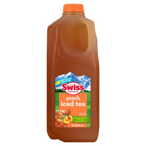 Swiss Premium Peach Flavor Iced Tea, Half Gallon