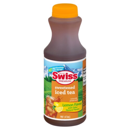 Swiss Premium Lemon Flavor Sweetened Iced Tea, 1 Pint