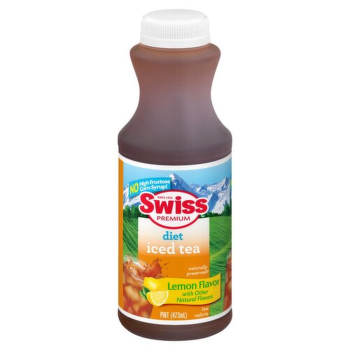 Swiss Premium Lemon Flavor Diet Iced Tea, 1 Pint