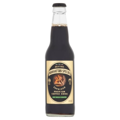 Manhattan Special Diet Decaffeinated Espresso Premium Coffee Soda, 12 fl oz