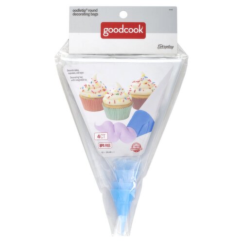 GoodCook Everyday Oodletip Round Decorating Bags, 4 count