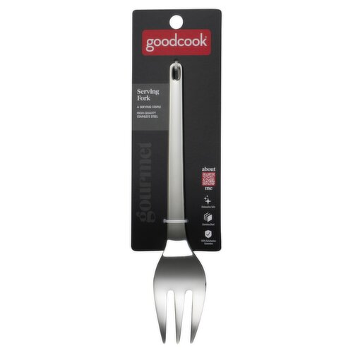 GoodCook Gourmet Serving Fork Stainless Steel Single Piece Design, 9 inch length