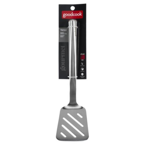 GoodCook Gourmet Slotted Turner, Stainless Steel Seamless Design, 12.5-inch Length