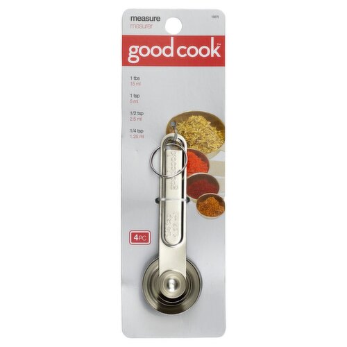 GoodCook Measuring Spoons Stainless Steel, 4 count