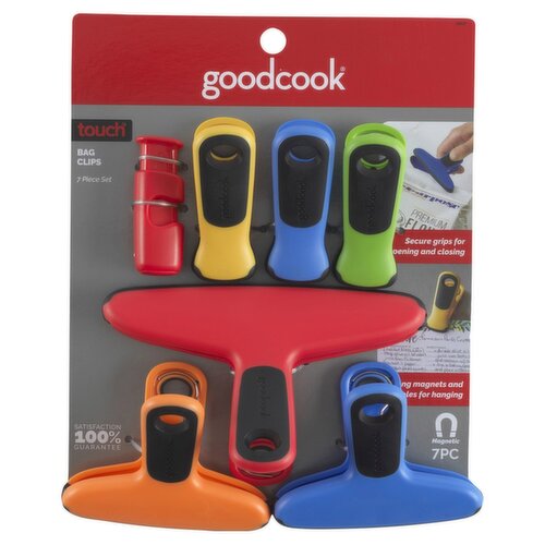 GoodCook Touch Assorted 7pc. Bag Clips, Magnetic with Non-slip Comfort Grips