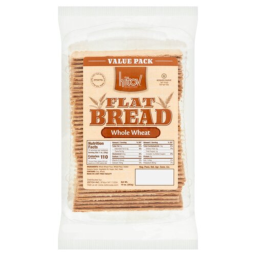 Kitov Whole Wheat Flat Bread Value Pack, 10 oz