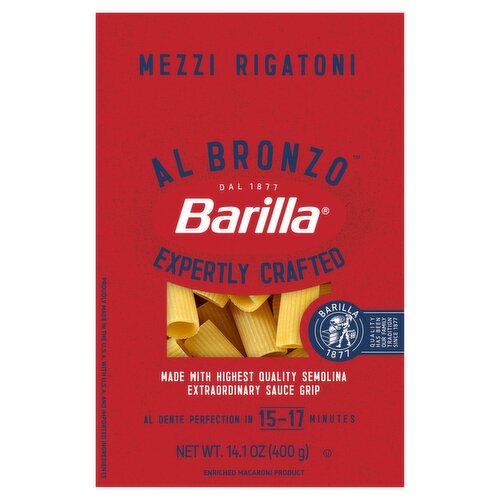 Barilla Al Bronzo Mezzi Rigatoni Pasta, 14.1 oz