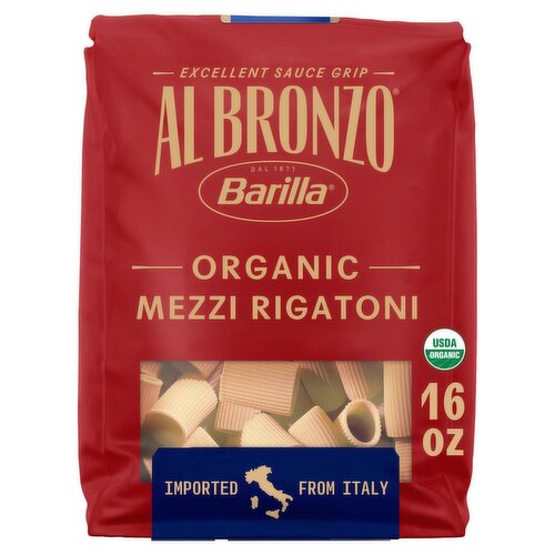 Barilla Al Bronzo Organic N.322 Mezzi Rigatoni Pasta, 1 lb