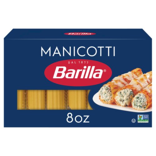 Barilla Manicotti Pasta Non-GMO, Kosher Certified, 8 oz