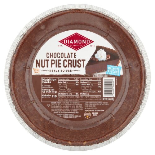 Diamond of California Chocolate Nut Pie Crust, 6 oz