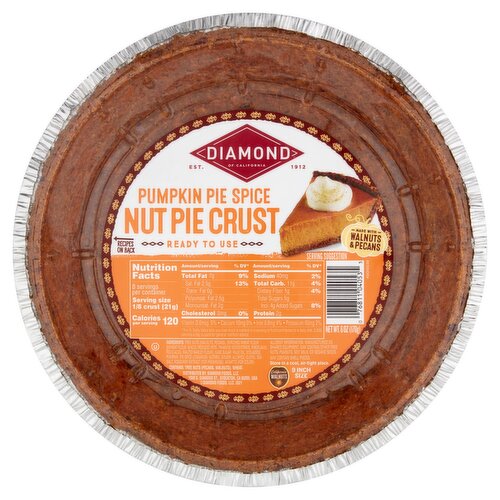 Diamond of California Pumpkin Pie Spice Nut Pie Crust, 6 oz