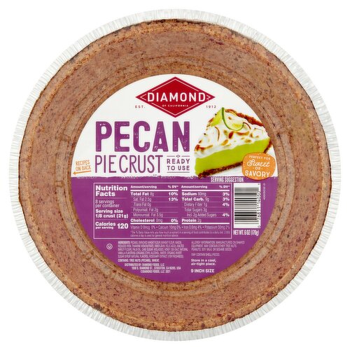 Diamond of California Pecan Pie Crust, 6 oz