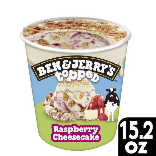 Ben & Jerry's Raspberry Cheesecake Topped Ice Cream Pint 15.2 Oz