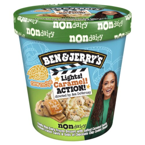 Ben & Jerry's Lights! Caramel! Action! Non Dairy Vanilla Frozen Dessert, one pint