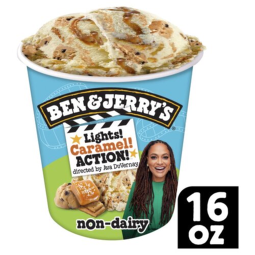 Ben & Jerry's Lights! Caramel! Action! Non Dairy Vanilla Frozen Dessert, one pint