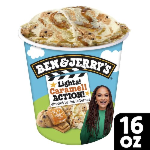 Ben & Jerry's Vermont's Finest Lights! Caramel! Action! Vanilla Ice Cream, one pint