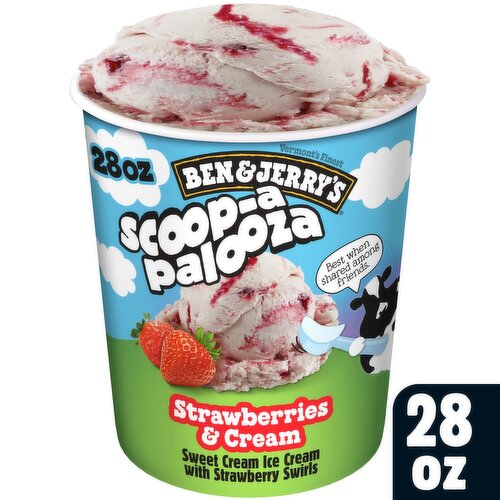 Ben & Jerry's Scoop-a Palooza Strawberries & Cream Ice Cream, 28 fl oz