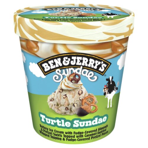 Ben & Jerry's Sundae Turtle Sundae Buttery Ice Cream, 14.4 fl oz