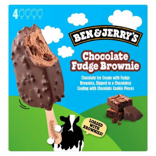 Ben & Jerry's Chocolate Fudge Brownie Ice Cream Bars, 2.5 fl oz, 4 count
