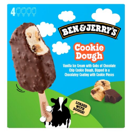 Ben & Jerry's Cookie Dough Ice Cream Bars, 2.5 fl oz, 4 count