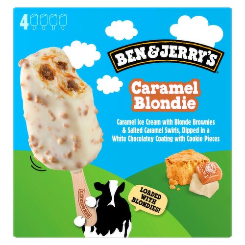 Ben & Jerry's Caramel Blondie Ice Cream Bars, 2.5 fl oz, 4 count