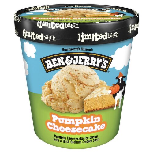 Ben & Jerry's Vermont's Finest Pumpkin Cheesecake Ice Cream, one pint