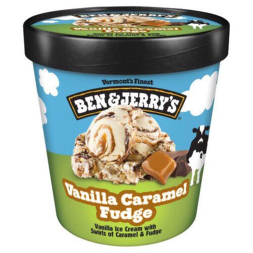 Ben & Jerry's Vermont's Finest Vanilla Caramel Fudge Ice Cream, one pint