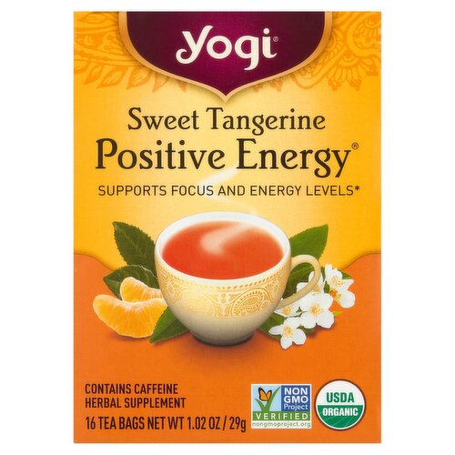 Yogi Positive Energy Sweet Tangerine Herbal Supplement Tea Bags, 16 count, 1.02 oz