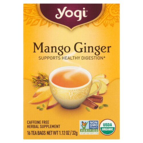 Yogi Mango Ginger Herbal Supplement Tea Bags, 16 count, 1.12 oz