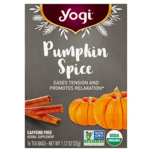 Yogi Pumpkin Spice Tea Bags Herbal Supplement, 16 count, 1.12 oz