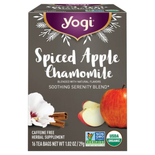 Yogi Spiced Apple Chamomile Herbal Supplement Tea Bags, 16 count, 1.02 oz