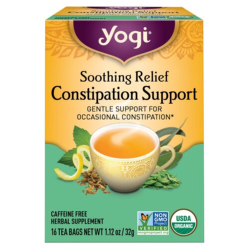 Yogi Soothing Relief Constipation Support Herbal Supplement Tea Bags, 16 count, 1.12 oz