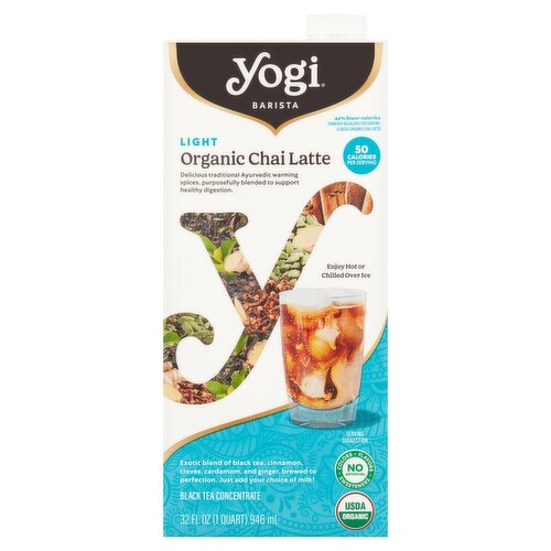 Yogi Barista Light Organic Chai Latte Black Tea Concentrate, 32 fl oz