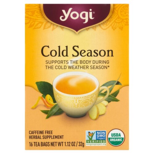 Yogi Cold Season Herbal Supplement Tea Bags, 16 count, 1.12 oz