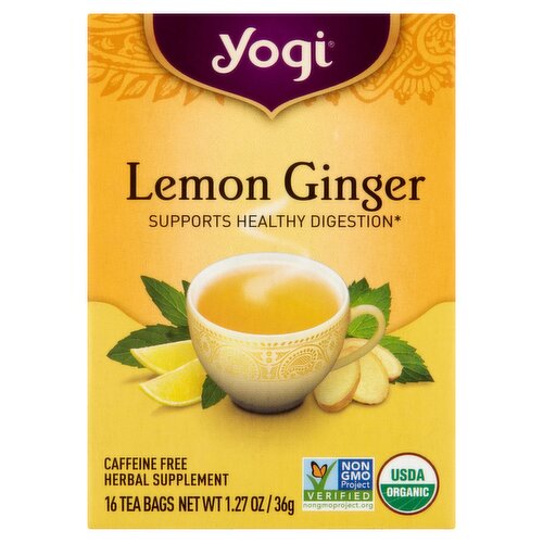 Yogi Lemon Ginger Herbal Supplement, 16 count, 1.27 oz