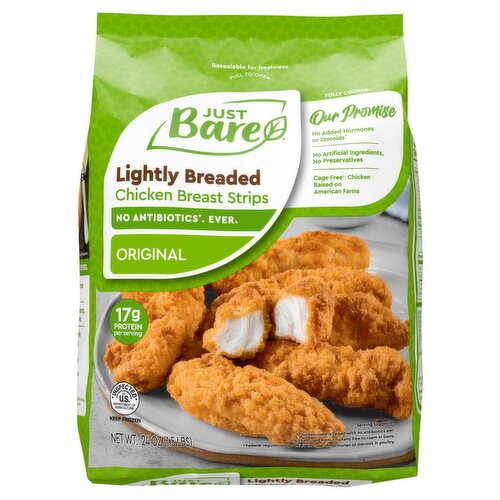 Just Bare Lightly Breaded Chicken Breast Strips, 24 oz